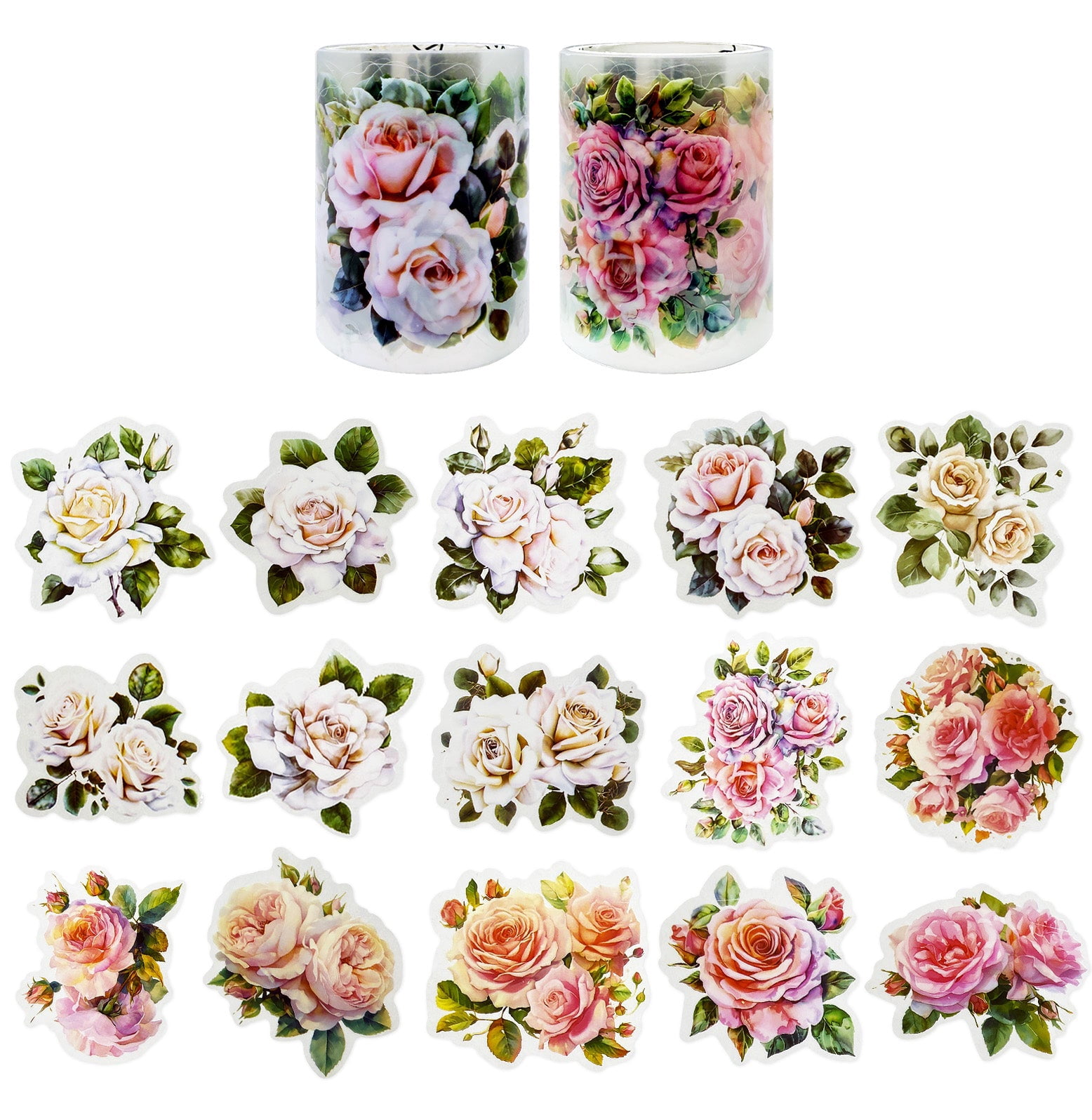 Wrapables Romantic Floral PET Tape, Pre-Cut Stickers for Scrapbooking ...
