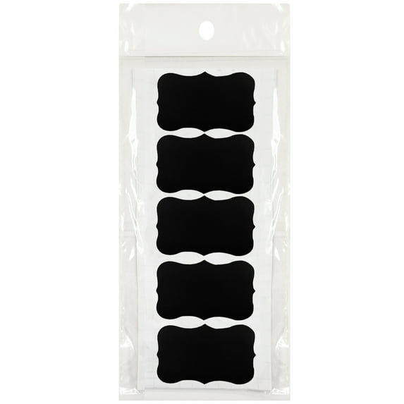Wrapables® Set of 50 Chalkboard Labels / Chalkboard Stickers for Organizing, Labeling, Gift Tags, Drink / Wine Markers, and Weddings - 2.25" x 1.5" Fancy Rectangle