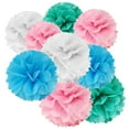 thumbnail image 1 of Wrapables® Set of 12 Tissue Pom Pom Party Decorations for Weddings, Birthday Parties Baby Showers and Nursery Decor, Blue/Pink/Aqua/White, 1 of 4