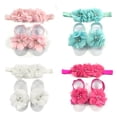 thumbnail image 1 of Wrapables® Shabby Chic Flower Headband + Barefoot Sandals (Set of 4), Pastel, 1 of 5