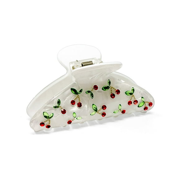 Wrapables Shimmering Rhinestone Hair Claw Clip for Women, Hair Accessories for Women, Cherries