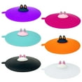 thumbnail image 1 of Wrapables Silicone Cup Lids, Anti-Dust Airtight Mug Covers for Hot and Cold Beverages (Set of 6), Cat Ears, 1 of 10
