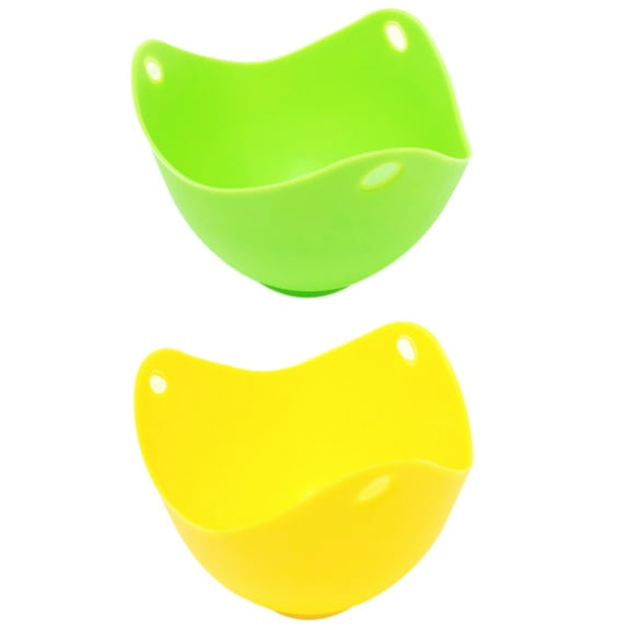 Wrapables Silicone Non-stick Egg Poachers, Poached Egg Cups for Steaming Microwaving Boiling (Set of 2)
