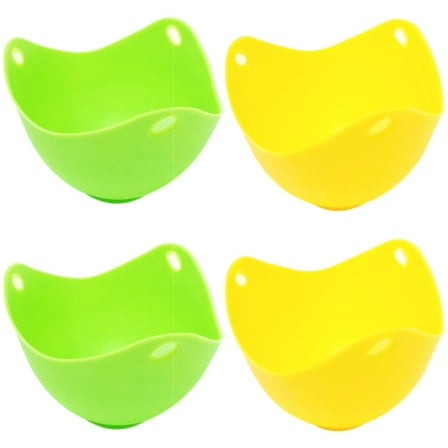Wrapables Silicone Non-stick Egg Poachers, Poached Egg Cups for Steaming Microwaving Boiling (Set of 4)
