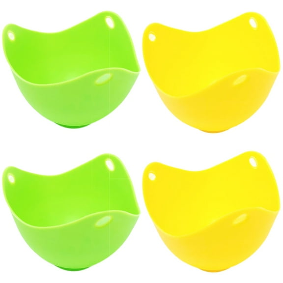 Wrapables Silicone Non-stick Egg Poachers, Poached Egg Cups for Steaming Microwaving Boiling (Set of 4)