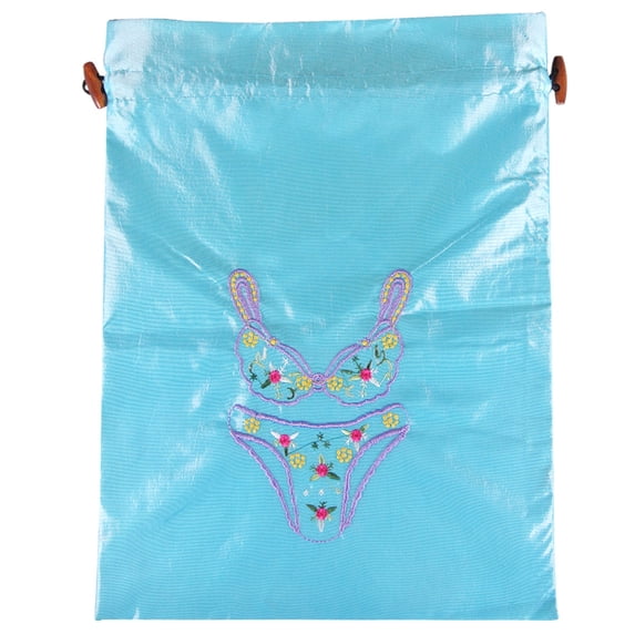 Wrapables® Silk Embroidered "Bra & Panties" Lingerie Bag - Blue