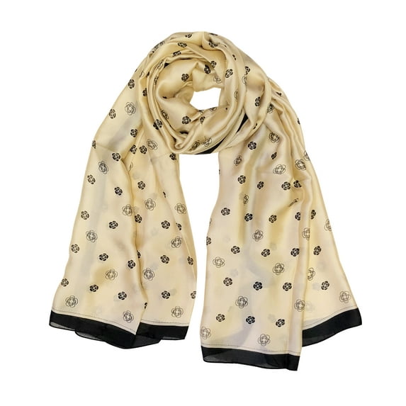 Wrapables® Silk Like Satin Polyester Large Scarf Wrap, Caramel Floral