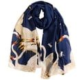thumbnail image 1 of Wrapables® Silk Like Satin Polyester Large Scarf Wrap, Cranes Blue, 1 of 6