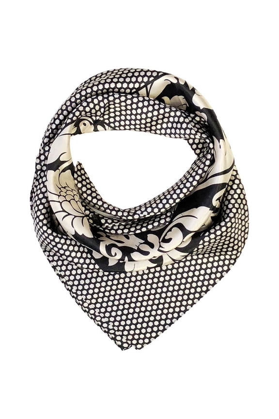 ® Silky Feeling Satin Square Scarf, Floral Damask