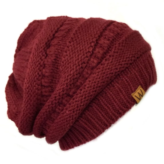 Wrapables® Slouchy Winter Beanie Cap Hat, Burgundy