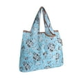 thumbnail image 1 of Wrapables Small Foldable Tote Nylon Reusable Grocery Bags, Gray Floral, 1 of 5