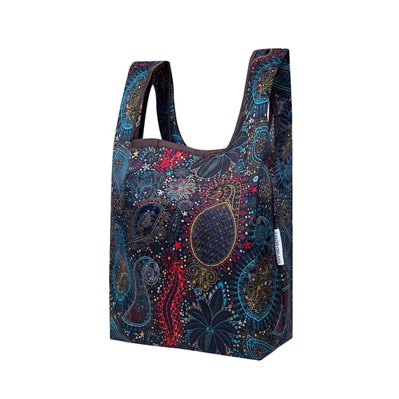 Wrapables Small JoliBag Collection Reusable Shopping Bag, Cosmic Paisley