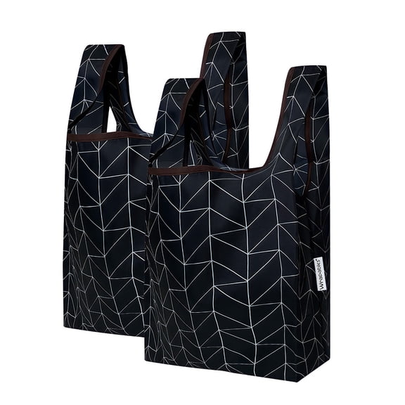 Wrapables Small JoliBag Nylon Reusable Grocery Bag, 2 Pack, Rhombus