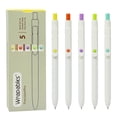 thumbnail image 1 of Wrapables Smooth Retractable Black Ink Gel Pens, 0.5mm Fine Point, for Home Office Work (Set of 5), Pastel, 1 of 6