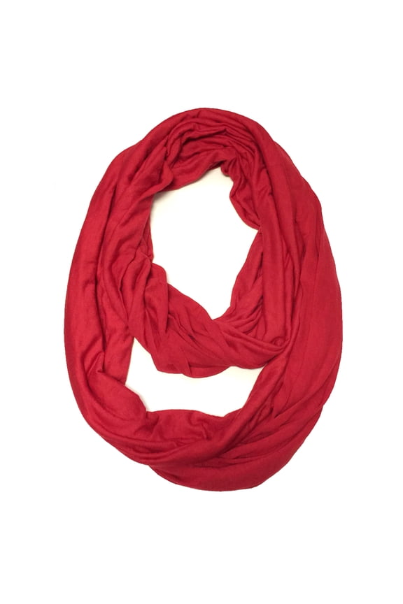 ® Soft Jersey Knit Infinity Scarf, Red