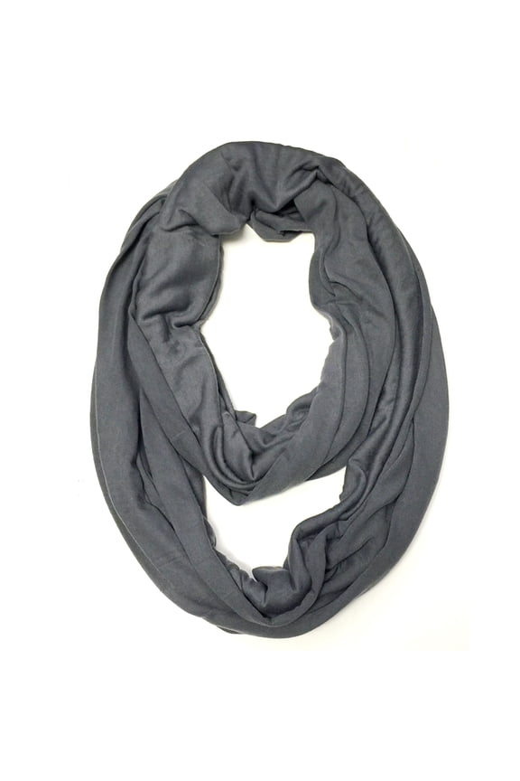 ® Soft Jersey Knit Infinity Scarf, Silver Grey