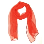® Solid Color 100% Silk Long Scarf, Red