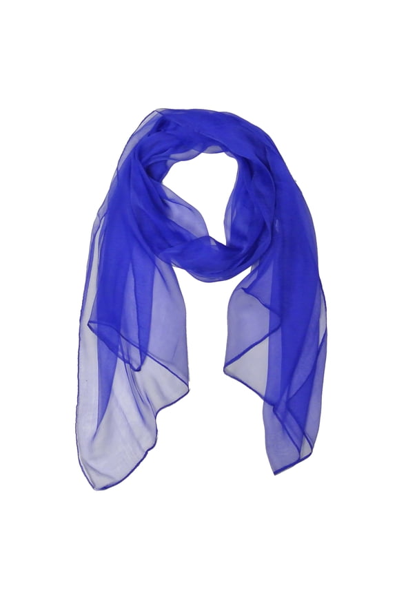 ® Solid Color 100% Silk Long Scarf, Royal Blue