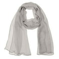 thumbnail image 1 of Wrapables Solid Color 100% Silk Long Scarf, Silver Gray, 1 of 5