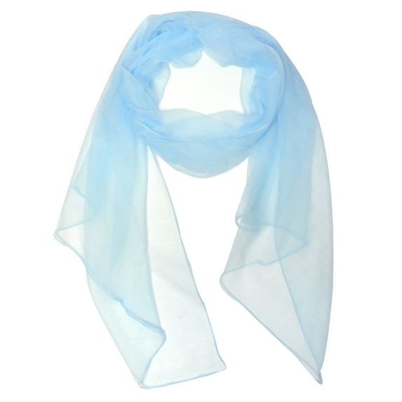 Wrapables® Solid Color 100% Silk Long Scarf, Sky Blue