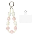 thumbnail image 1 of Wrapables Sparkling Beaded Cell Phone Wrist Strap, Keychain, Bag Charm with Lanyard Tether Tab, Pink Clover, 1 of 6