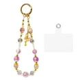 thumbnail image 1 of Wrapables Sparkling Beaded Cell Phone Wrist Strap, Keychain, Bag Charm with Lanyard Tether Tab, Purple Butterfly, 1 of 6