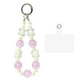 thumbnail image 1 of Wrapables Sparkling Beaded Cell Phone Wrist Strap, Keychain, Bag Charm with Lanyard Tether Tab, Purple Clover, 1 of 6