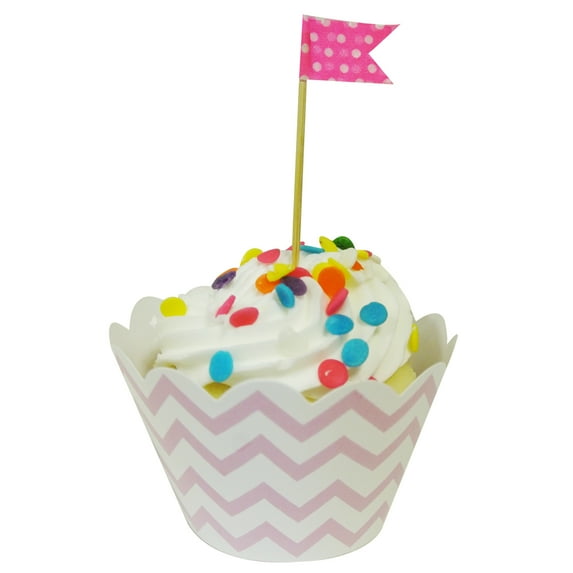 Wrapables® Standard Size Chevron Cupcake Wrappers (Set of 20), Pink