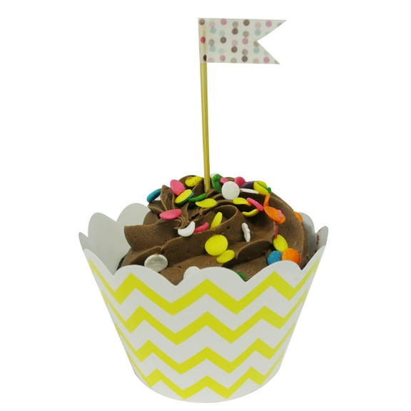 Wrapables® Standard Size Chevron Cupcake Wrappers (Set of 20), Yellow