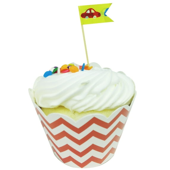 Wrapables® Standard Size Chevron Cupcake Wrappers (Set of 60), Orange