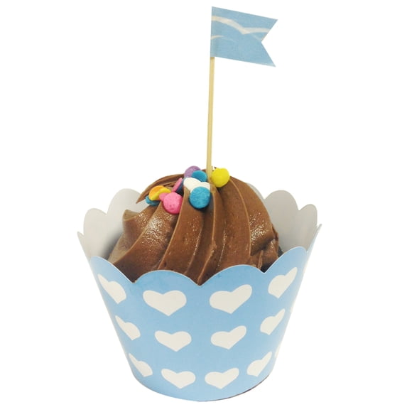 Wrapables® Standard Size Hearts Cupcake Wrappers (Set of 20), Blue