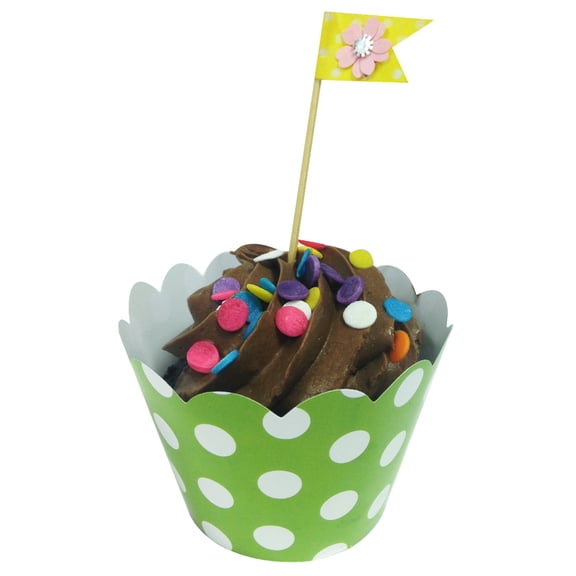 Wrapables® Standard Size Polka Dots Cupcake Wrappers (Set of 60), Green