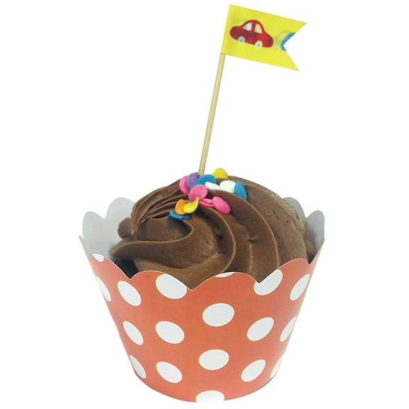Wrapables® Standard Size Polka Dots Cupcake Wrappers (Set of 60), Orange
