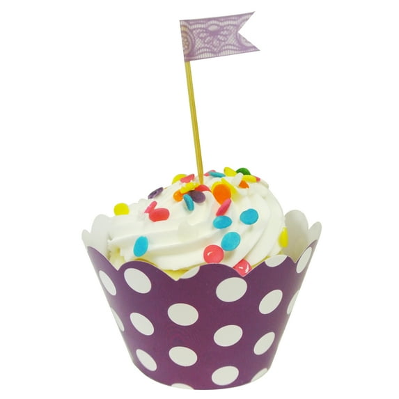 Wrapables® Standard Size Polka Dots Cupcake Wrappers (Set of 60), Purple