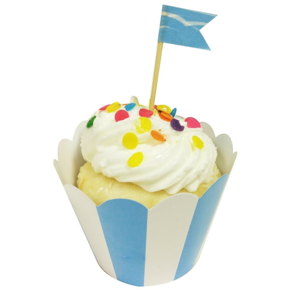 Wrapables® Standard Size Striped Cupcake Wrappers (Set of 60), Blue