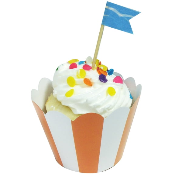 Wrapables® Standard Size Striped Cupcake Wrappers (Set of 60), Orange