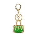 thumbnail image 1 of Wrapables Stylish Crystal Rhinestone Handbag Shaped Purse Charm Keychain, Green, 1 of 6