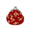 thumbnail image 1 of Wrapables Stylish Decorative Coin Purse, Clasp Wallet, Red Blossoms, 1 of 7