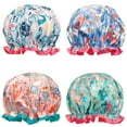 thumbnail image 1 of Wrapables® Stylish Double Layer Waterproof Shower Caps (Set of 4), Llamas & Ocean Fun, 1 of 7