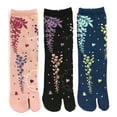 thumbnail image 1 of Wrapables® Tabi Flip-Flop Socks (Set of 3), Romantic Floral, Pink Black, Blue, 1 of 4