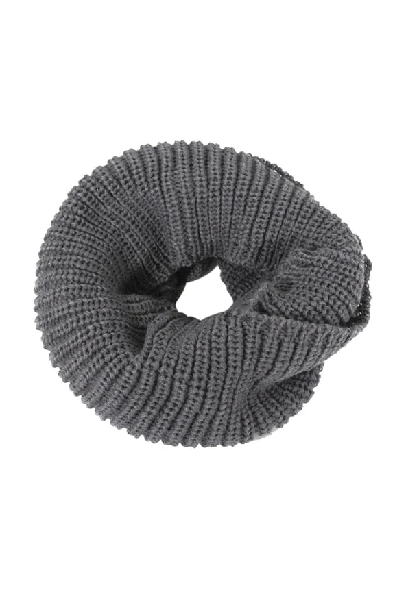 ® Thick Knitted Winter Warm Infinity Scarf, Dark Grey