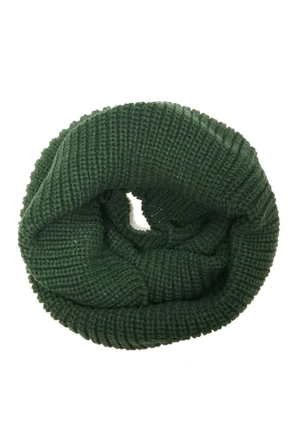 ® Thick Knitted Winter Warm Infinity Scarf, Hunter Green