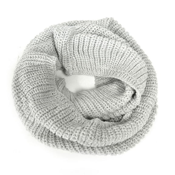 Wrapables® Thick Knitted Winter Warm Infinity Scarf, Light Grey