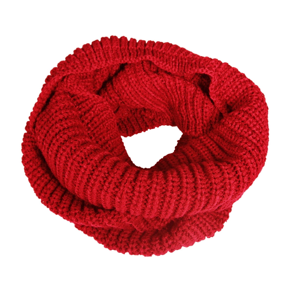 Wrapables® Thick Knitted Winter Warm Infinity Scarf, Red  display picture 1