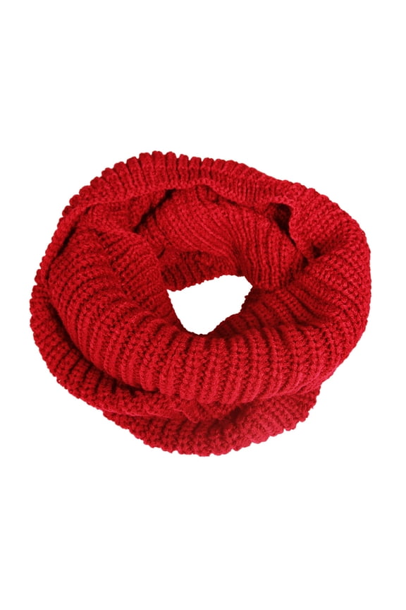 ® Thick Knitted Winter Warm Infinity Scarf, Red