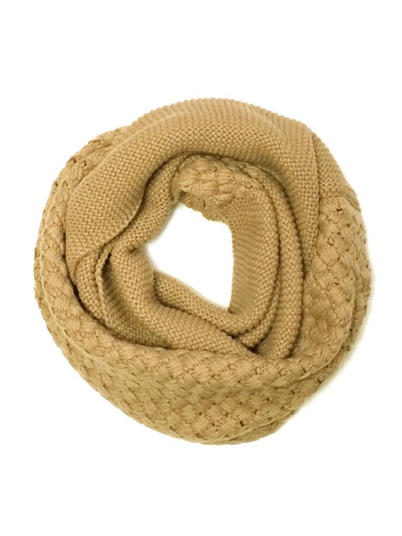 ® Trendy Winter Warm Knit Infinity Scarf, Brown