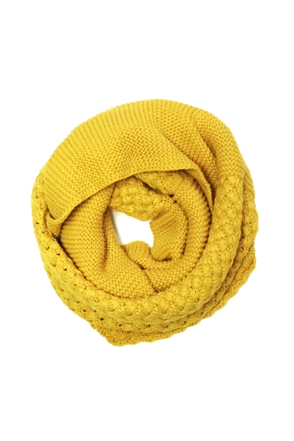 ® Trendy Winter Warm Knit Infinity Scarf, Mustard Yellow