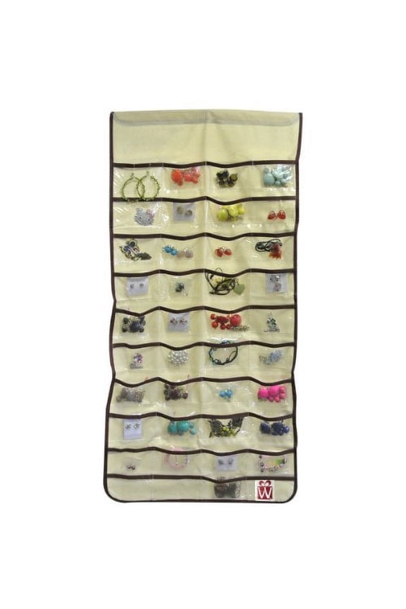 Two Sided 80 Pocket Hanging Jewelry Organizer