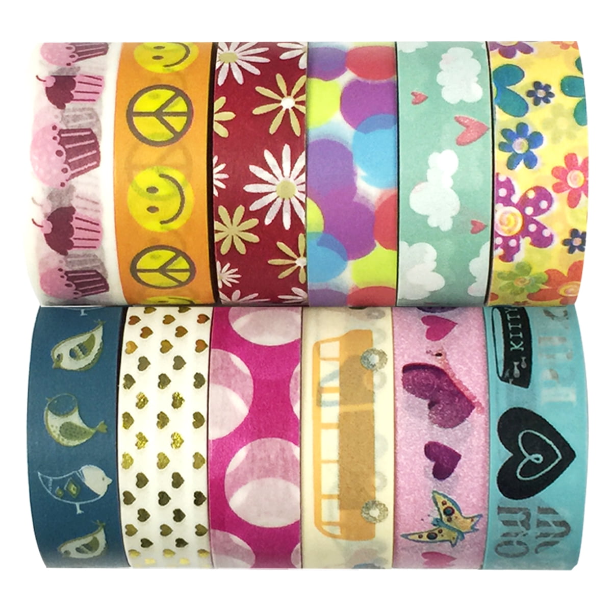 Wrapables® WPSET22 Washi Masking Tape Collection (Set of 12)