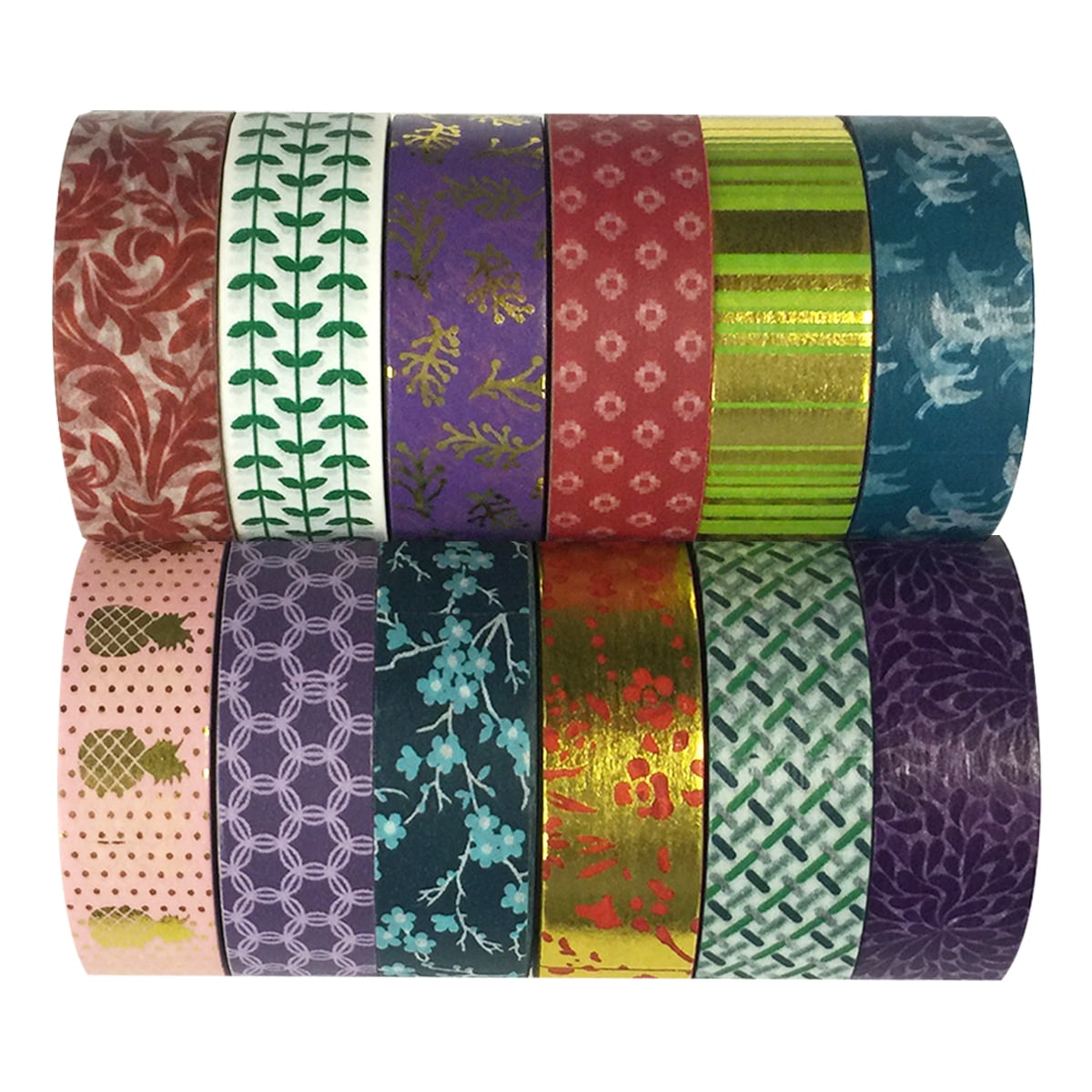 Wrapables® WPSET46 Washi Masking Tape Collection (Set of 12)